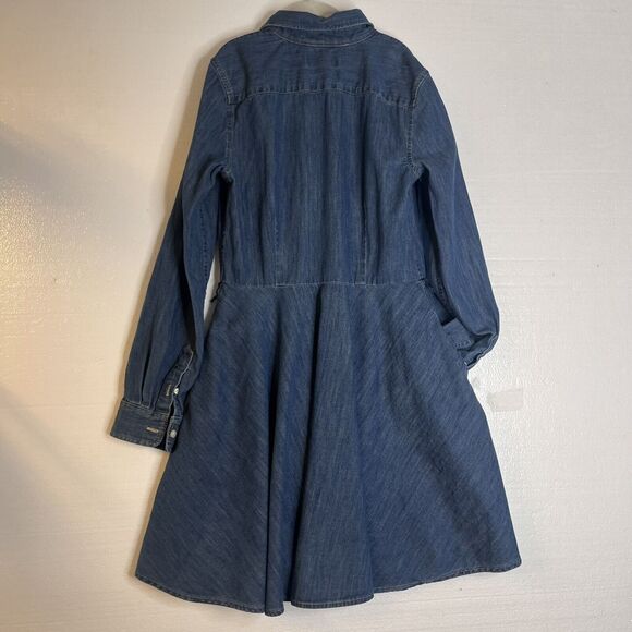 Ralph Lauren Girls Blue Jean Denim Button Down Dress A Line size 12 - Picture 5 of 5